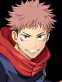 Stylized illustration of Yuji Itadori from Jujutsu Kaisen