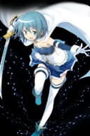 Illustration of Sayaka Miki wielding her sword with determination