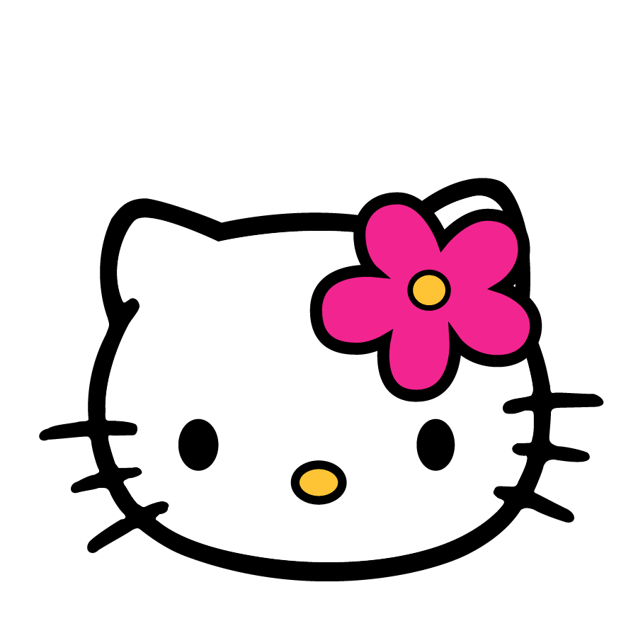 Chibi Sanrio characters floating on fluffy clouds with hearts and stars around