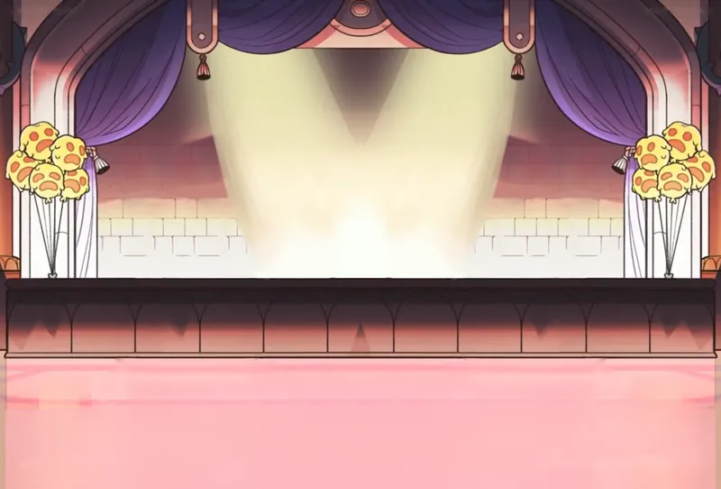 A lit stage in the style of The Owl House