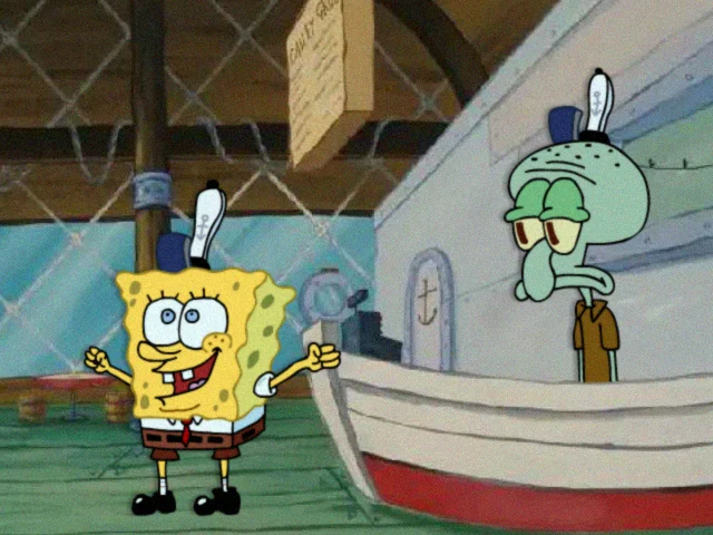 Cartoon style image of SpongeBob, Patrick, Squidward, Sandy and other Bikini Bottom characters under the sea with bubbles